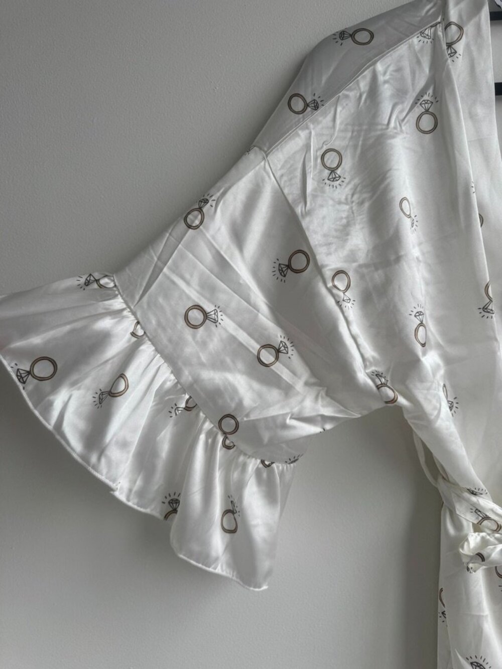 Bella Sleep & Spa Long Ruffled Satin Robe - Picture 5 of 6